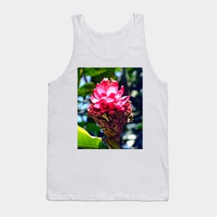 Pink Ginger Tropical Flower Plant Tank Top